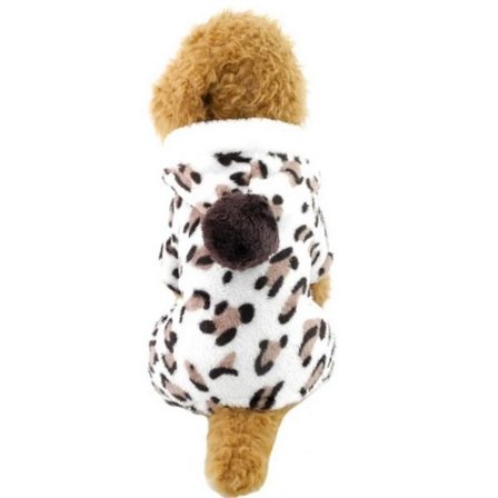 Husdjurskläder Pet korall saet hund print fyrdubbla kläder