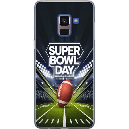 Yhteensopiva Puhelinkuori Samsung Galaxy A8 (2018) Super Bowl Day juliste, jossa amerikkalainen jalkapallo valaistuksella varustetulla areenalla drama