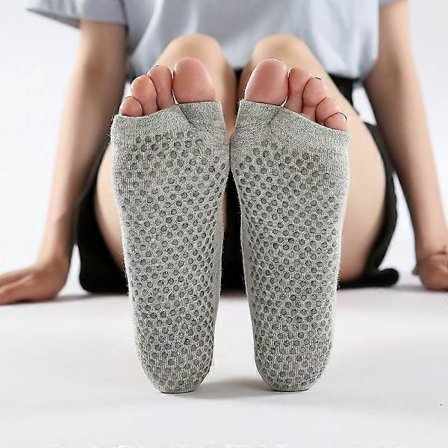 Tåløse sklisikre yoga-sokker for kvinner med grep for pilates, ballett, barre, dans, barfot-trening, åpen tå, fitness, treningsstudio, sportssokker