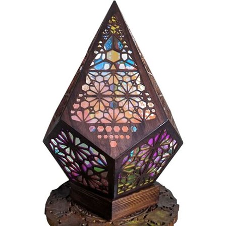 Gulvlampe i plast, boheme-lys, solnedgangslampe, projektion, polstjerne, stor gulvlampe, pink