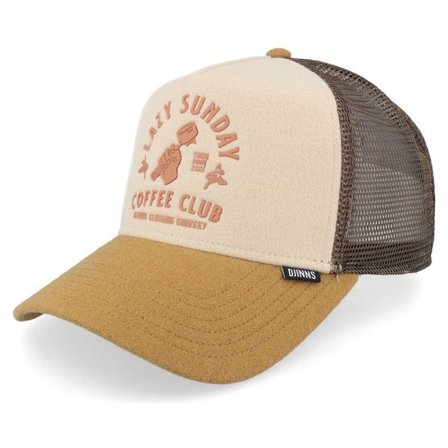 Djinns - Beige trucker Keps - Lazy Barista Beige/Creme/Brown A-Frame Trucker @ Hatstore