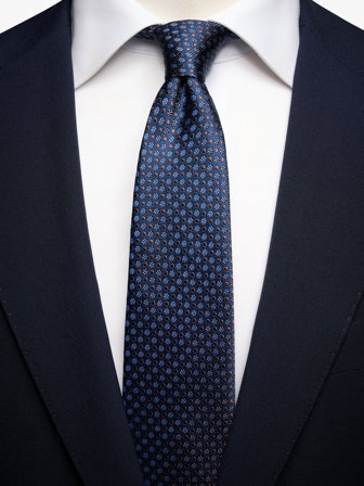 John Henric Men's Dunkelblaue Krawatte Gepunktet Size 7,5
