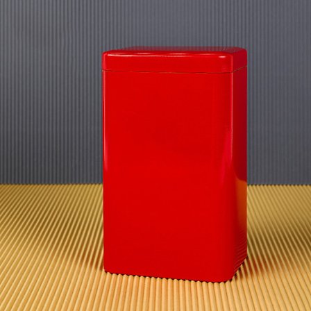 Retro fyrkantig teburk i metall med lock Packagi