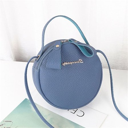Skulder Messenger Bag Dame Rund Veske BLÅ