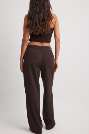 NA-KD Pantalon ajusté à taille mi-haute - Pantalon cigarette - Brun - EU 38