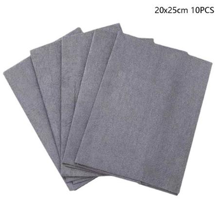 10 stk fortykket magisk renseklud mikrofiberoverflade - Perfet Gray 20x25cm