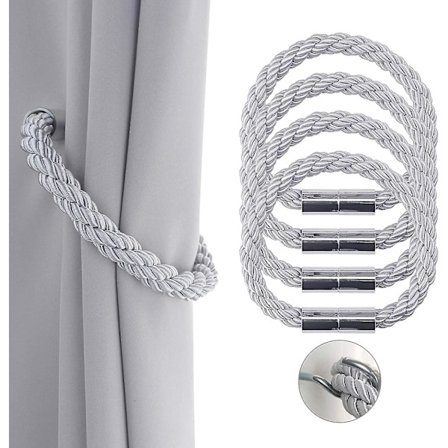 4 Pakkaus Vahvat Magneettiset Verhonpidikkeet Beige Koristeellinen Köysi Pidikkeet Kätevät Nauhat Ohuille Tai Paksuille Ikkunaverhoille