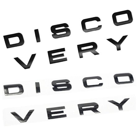 2 sæt 3D blank sort bogstav Discovery bil bag foran badge emblem mærkat - blank sort mat
