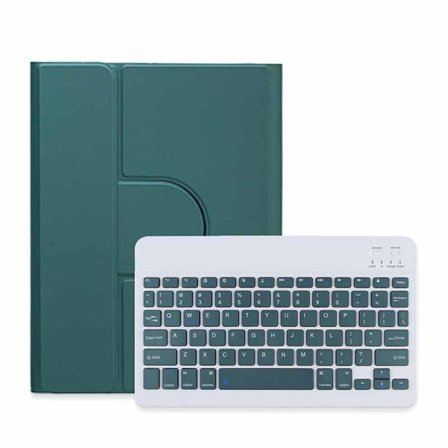 Mørkegrøn Bluetooth Tastatur Magnetisk Etui til iPad Air 4/Air 5 10,9 tommer med Firkantede Tastehætter