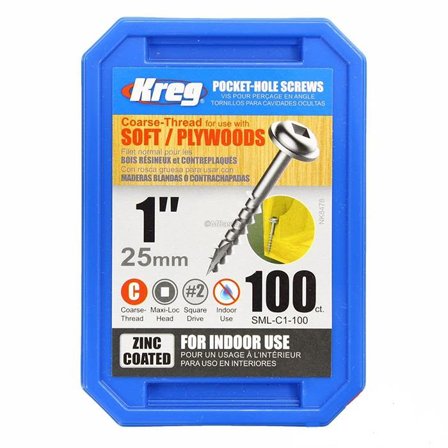 Kreg SML-C1-100 Skruv 25 mm 100-pack, Infästning
