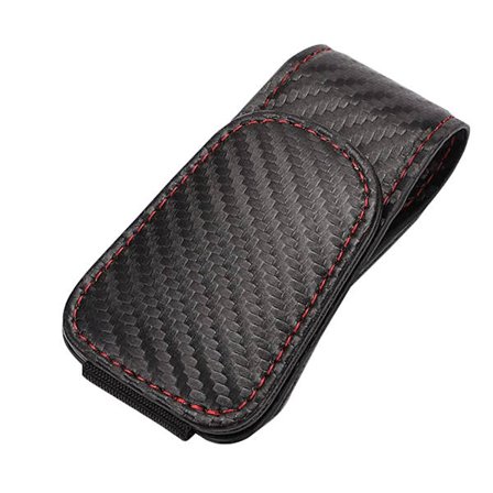 Solbrilleholder til bil, solbrilleclips til bilvisir, universelt autotilbehør til forskellige størrelser briller (kulfibersort)