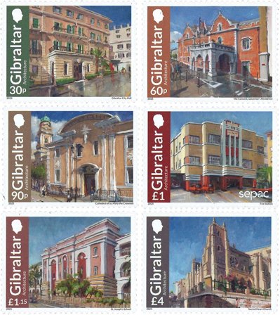 Gibraltar - Arkitektur - Postfrisk sæt 6v