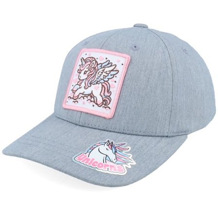 Kinder Unicorns - Grau adjustable Cap - Kinder Flying Unicorn Patch Heather Grey Adjustable @ Hatstore