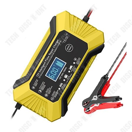 Batteri 12V oplader til bil og motorcykel - LUNAVO - med LED-display temperaturføler 0,42 kg