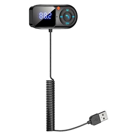 Trådlös Bluetooth 5.0 FM-sändare Bil Mp3-spelare Handsfree Bil Kit LCD Aux Audio USB-laddning PD18