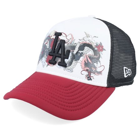 New Era - MLB White trucker Caps - Los Angeles Dodgers MLB Graphic White/Black/Scarlet Trucker @ Hatstore