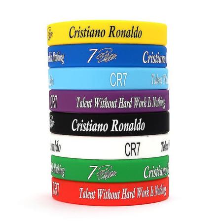8 stk Fotball Cristiano Signatur Armbånd Cr7 Sport Football Star Silikonarmbånd
