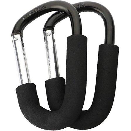 2 stk. klapvognskroge, universelle babykroge, klapvognskarabinhager, store kroge, multifunktionsklemme til mor, indkøbsvogn i aluminium