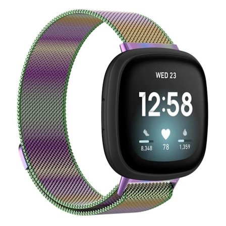 Fitbit Sense 2 / Versa 4 milanesiskt klockarmband i rostfritt stål - Flerfärgad Storlek: L