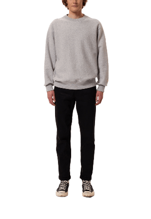 Nudie Jeans Hasse Crew Neck Sweatshirt Greymelange Tröjor Herr Grå MEDIUM