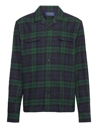 Ralph Lauren Kids Plaid Cotton Flannel Camp Shirt - Green - 138-149