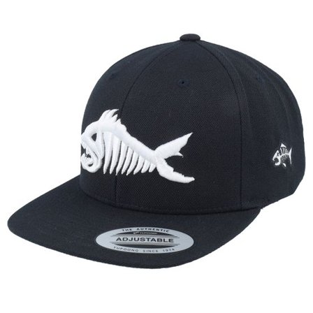 Kiddo Cap - Svart snapback Keps - Kids Skull Fish 3d Black/Black Snapback @ Hatstore