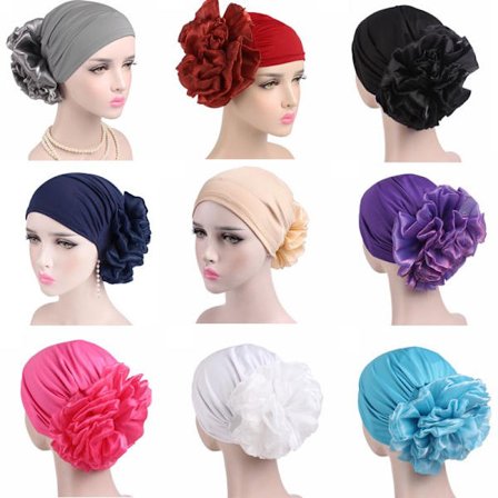 Flower Muslim Turban Hat Women Solid Women - spot sales