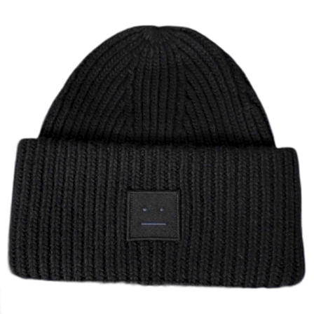 Svart ribbstickad mössa från Acne Studios