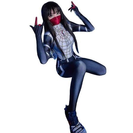 Cindy Moon Silk Cosplay Superhelt Spiderman Silk Cosplay Kostume Bodysuit Kvinder Piger Zentai Halloween Kostume Til Voksne Børn Full costume 120