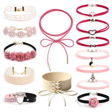 14-pack choker kaulakoru pitsi pitsi pu