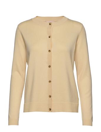 Srmarla Cardigan Knit Strikket Trøje Cardigan Gul Soft Rebels