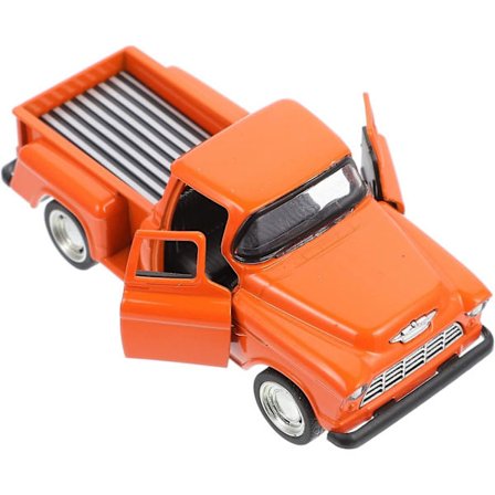 Vintage lastbil leksak liten röd modellbil realistisk metall pickup lastbil bord dekoration liten fordonsmodell bondgård jul samlarobjekt dekor del