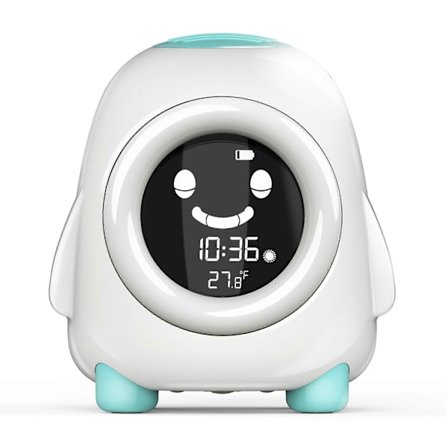 Lasten herätyskello herätysvalo, 5 väriä, 5 ääntä, yövalo