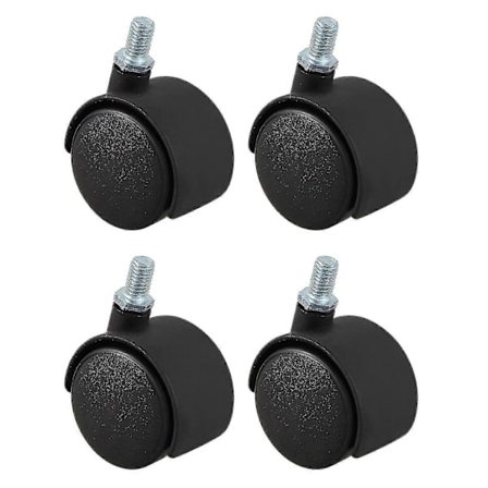 Muovinen kääntöpyörä 8mm ruuvikierre 1.5-tuumainen pyörä 4 kpl