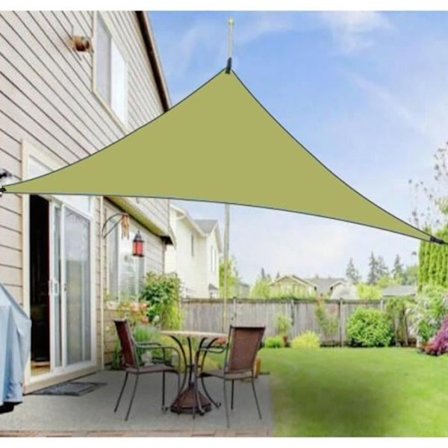 Grøn - 4*4*4M Trekantet Markise Solsejl til Udendørs Brug - Udendørs Solsejl, Simpel Markise