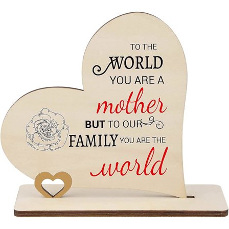 Morsdag Bursdagsgaver Til Mamma Fra Datter Sønn, Håndlaget Treplakett Mammagaver 14 * 14 Cm, Julegave Morsdag Mamma Bursdagsgaver Kort(