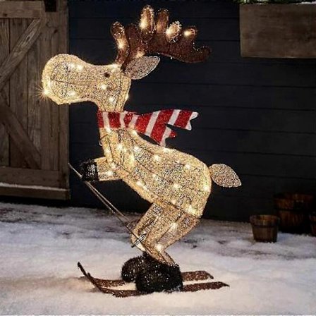 LED Skiende Elg Utendørs Dekorasjon for Hage 30cm