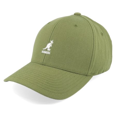 Kangol - Green flexfit Czapka Z Daszkiem - Wool Baseball Olive Flexfit @ Hatstore