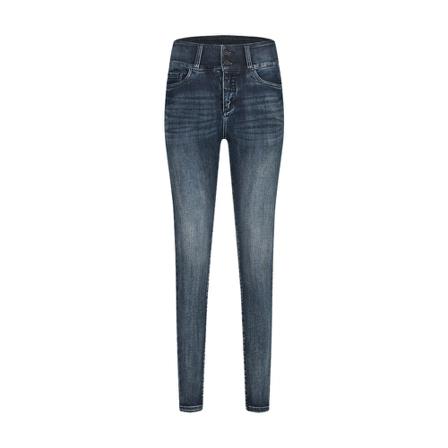 Florez, Broek W22 Bodine Slim FIT Dark SKY Blauw, Dames, Maat:W30,polyester