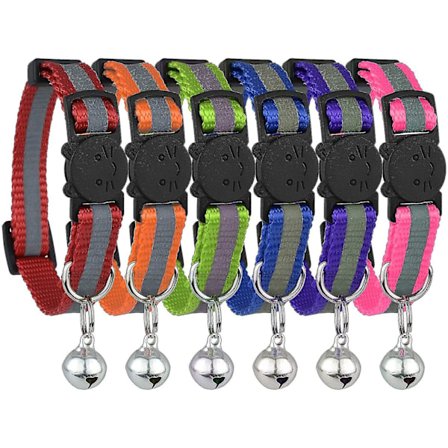 Reflekterande katthalsband Bell Säker nylon Pet Collar Breakaway