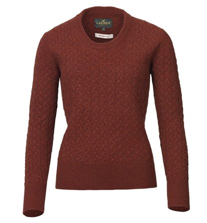 Laksen Women's Burleigh Cable Knit Men long-sleeved sweaters Orange XL