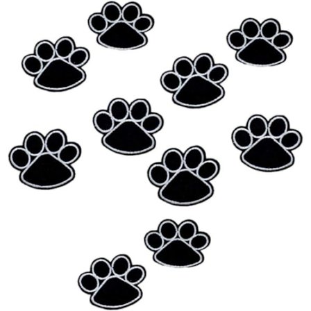 10 stk. broderte lapper strykejern-på lapp i form av en hunds p