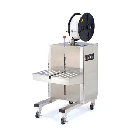 Rostfri sidobandningsmaskin, semiautomatisk, PP-band, 12 mm, elektromagnetisk justering av bandspänn