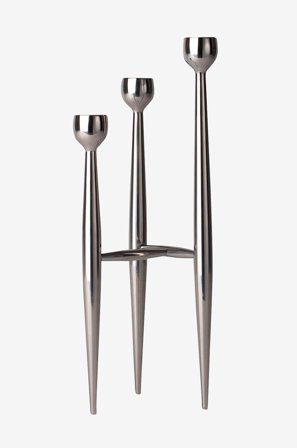 Spring Copenhagen - Lysestage Apollo 32 cm - Sølvfarvet - Lysestager & lanterner - Fra Homeroom