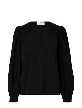 Slflida Ls Top B Bluse Langermet Svart Selected Femme*Betinget Tilbud