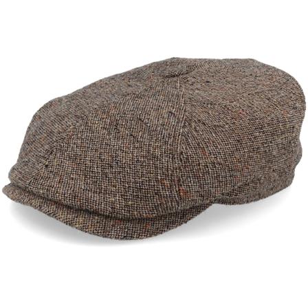Stetson - 6-panel Virgin Wool Brown Flat Cap Flatcap Brown Cap - @ Hatstore