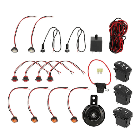 UTV Blinklyssett Blinkrelé Ledningsnett DC12V UTV Vippebryter Blinklyssett Erstatning for Polaris RZR Ranger Turbo