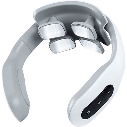 Portabel Elektrisk Puls Nackmassage med Värme, TENS-enhet, 4-huvuds Lymfmassage för Djup Vävnadssmärta