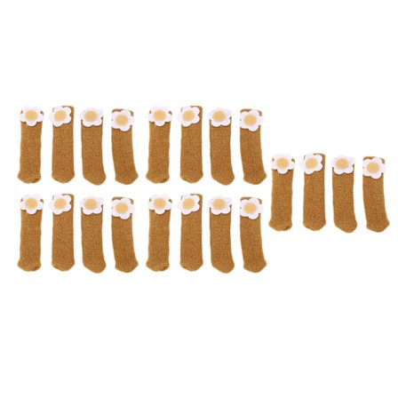 20 st Högelastiska Stolsbensgolvskydd Möbelöverdrag Set för Hårda Golv Kamelfärg