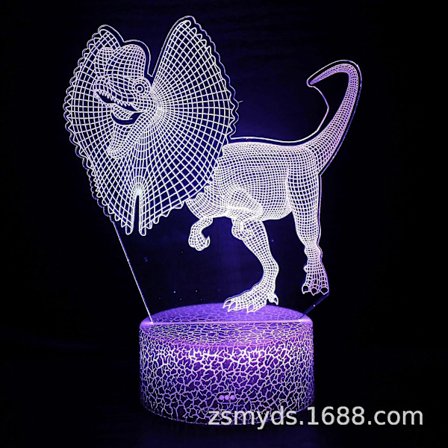 3D Dinosaur LED Nattlys Ulike Mønstre og 7 Farger med Fjernkontroll Beste Gave til Barn Jenter Gutter